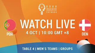 LIVE! | T4 | POR vs DEN | MT Groups | 2022 World Team Championships Finals Chengdu
