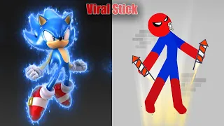 Sonic vs Stickman | Stickman Dismounting Funny Moments #243 | Viral Stick