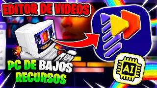 💎 EL MEJOR EDITOR de VIDEOS para PC de BAJOS RECURSOS 😱👉 (PRINCIPIANTE) + INTELIGENCIA ARTIFICIAL 🤖