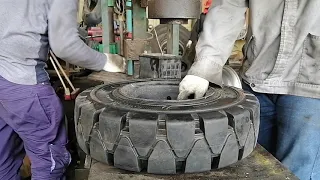 How to Replace solid tire of forklift 6.50×10