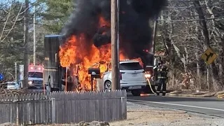 Woman killed in fiery crash with UPS truck