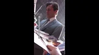 Mad Men Jon Hamm signing autographs at The Daily Show