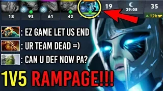 1vs5 RAMPAGE! Divine Rapier PA vs Megacreeps All Team Dead EPIC Comeback by SpeedMan 7.22 Dota 2