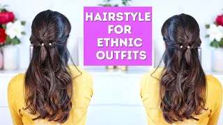 Simple Bridesmaid Hairstyle for Saree| Easy Hairstyle for Lehenga| Hairstyle for Girls| Femirelle