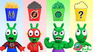 Pea Pea Transforms into Superheroes for Food - Cartoon for kids