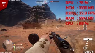 Battlefield 1 : GTX 750ti - Athlon 860k |Performance Test|1080p|Medium Settings