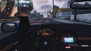 BMW X5 (E53) 6 AM - GTA 5 [Steering Wheel Gameplay]