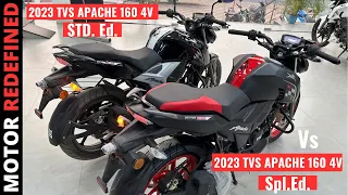 2023 TVS Apache 160 4V Spl. Ed  Vs Apache 160 4V Std Edition Comparison | Motor Redefined