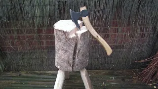 Making an axe block for spoon carving