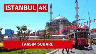 Istanbul 2022 Taksim Square 3 June Walking Tour|4k UHD 60fps