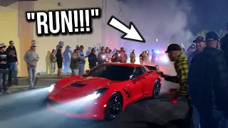 Corvette RUNS from the COPS & GETS AWAY!! *Others Got ARRESTED!*