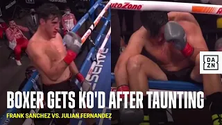 Cocky Boxer Gets KO'd THROUGH THE ROPES After Taunting