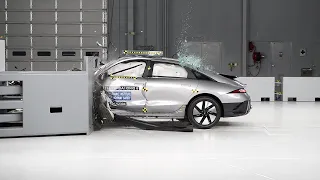 2023 Hyundai Ioniq 6 driver-side small overlap IIHS crash test