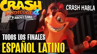 TODOS LOS FINALES EN ESPAÑOL LATINO Crash Bandicoot 4 It´s about time 100% 106% CRASH HABLA EPILOGO