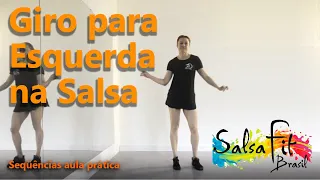 SALSA FIT - aprenda a dançar giro para esquerda - AULA NÍVEL BÁSICO 💃🏽