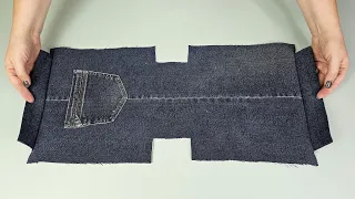 We sew a comfortable bag from old jeans / Remaking old jeans