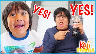 Ryan tells Daddy said YES to EVERYTHING for 24 hrs challenge and more!!!