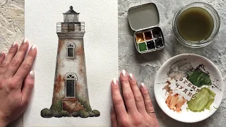 Мастер-класс по скетчингу "Старый маяк" с Марией Гох и JJ handcrafted watercolor