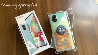 Samsung Galaxy A71 (unboxing, screen protector, case) 🍇 aesthetic ✨ (maybe not)