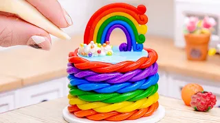 🌈 Satisfying Miniature Rainbow Cake Decorating Ideas | Colorful Rainbow Miniature Cake Recipe