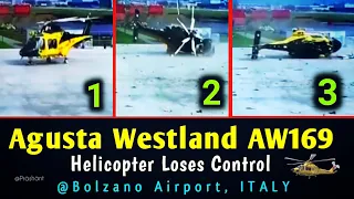 ✅AgustaWestland AW169 Helicopter Loses Control | @Bolzano Airport, ITALY | Helicopter