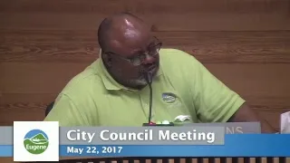 Eugene City Council Meeting: May 22, 2017