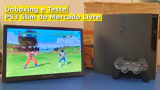 Unboxing PS3 Slim em 2024 do Mercado Livre + Teste de Jogos