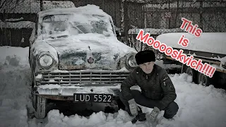 Odpalenie zimą Moskwicza - Cold start Moskvich 403iE