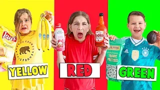 Eating Only ONE Color of Food for 24 Hours Challenge | JKrew