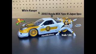 White Power Ranger & 2002 Honda NSX Type-R Japan Spec By Jada | Scale 1:24 | Hollywood Rides