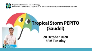 Press Briefing: Tropical Storm "#PepitoPH" (SAUDEL) Tuesday 5 PM October 20, 2020