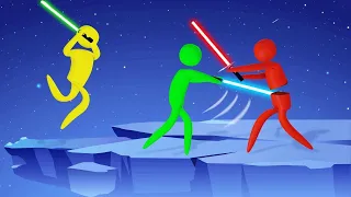 LIGHT SABERS + STICK FIGURES = This GAME! (Super Smash)