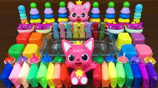 PINKFONG!!! Mix Makeup, Clay and More into Storebought Slime!! Satisfying Slime