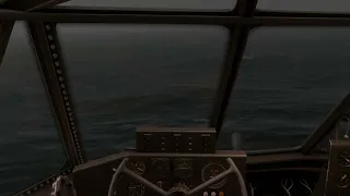 H-4 Hercules "Spruce Goose" take off during storm - cockpit view