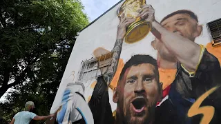 New mural in Buenos Aires honors Qatar World Cup winners Argentina｜Messi, Martinez｜La Albiceleste