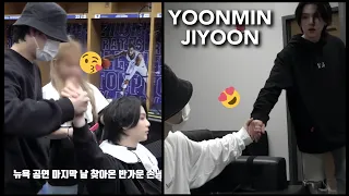 yoonmin jiyoon ❤️ jimin supporting yoongi on his tour! sweet moments