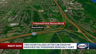 Two hospitalized after car crash in Manchester