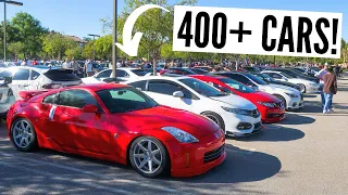 Taking My Viper Red 350z To A Packed Car Meet! *HUGE TURNOUT*