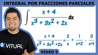 Integral por fracciones parciales (Caso 1) - video 3 | Cálculo Integral - Vitual