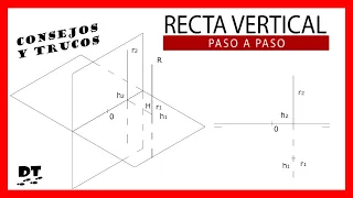 💪 RECTA VERTICAL sistema diédrico 🥢 rectas sistema diedrico 🚀 Aprender diedrico paso a paso