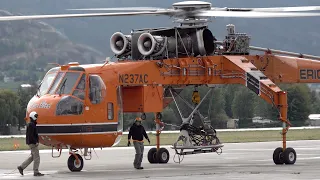 Erickson S-64 Aircrane engine start & takeoff in CYYF