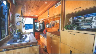 Her Camper Van Has An Ingenious Murphy Bed Design - Trading Rent For Life On The Road