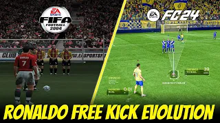 Evolution of Cristiano Ronaldo's Free Kicks: 21 Years of Precision in FIFA (2004-2024)