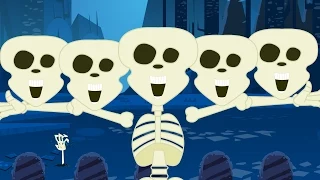 Halloween Songs | Five Little Skeletons | Nursery Rhyme