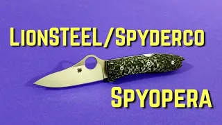 LionSTEEL/Spyderco Spyopera W/Custom Snake Skin Scales!!! #gold