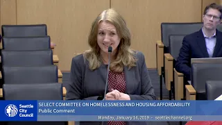 Seattle City Council Select Committee on Homelessness & Housing Affordability 1/14/2019