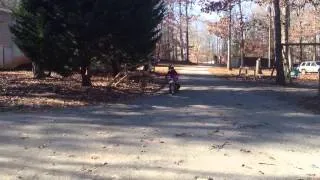 Little girl wrecks dirtbike!