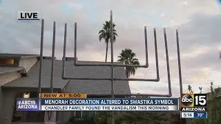 Family’s menorah vandalized and turned into swastika in Chandler