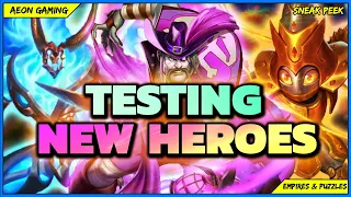 👊💥 Combat Testing! 🔎 Testing The ELEMENTAL & CONSTRUCT Hero ⚙️ in Beta V68 - Empires & Puzzles