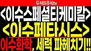 이수스페셜티케미칼 이수페타시스 이수화학 주가전망, 세력 파헤치기!! feat.두식이주식tv